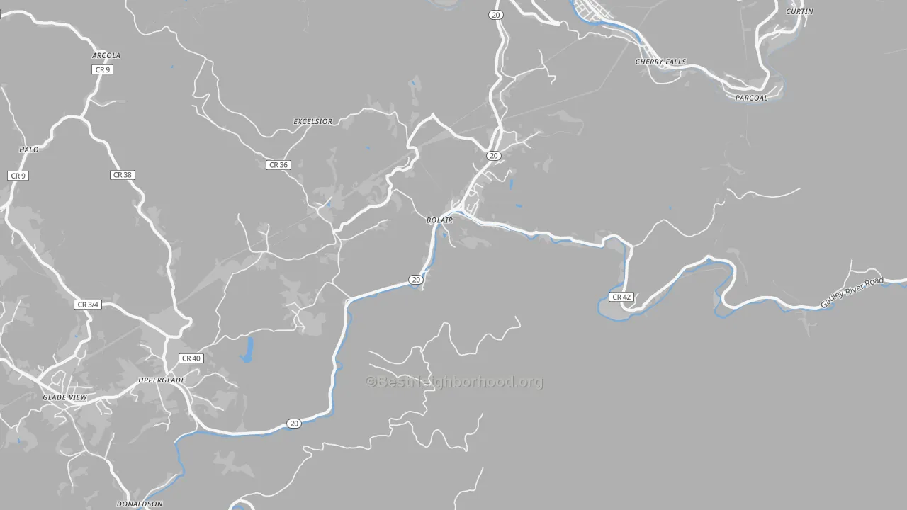 Transit Grade map of Bolair, WV