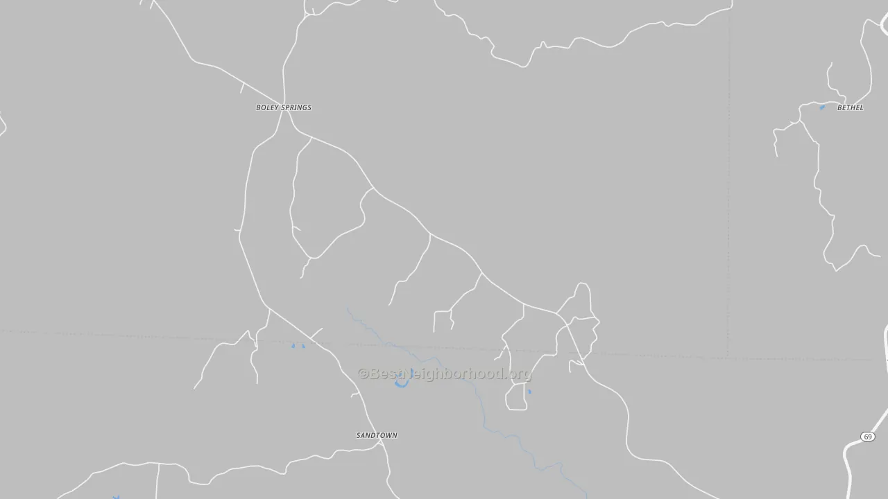Transit Grade map of Boley Springs, AL