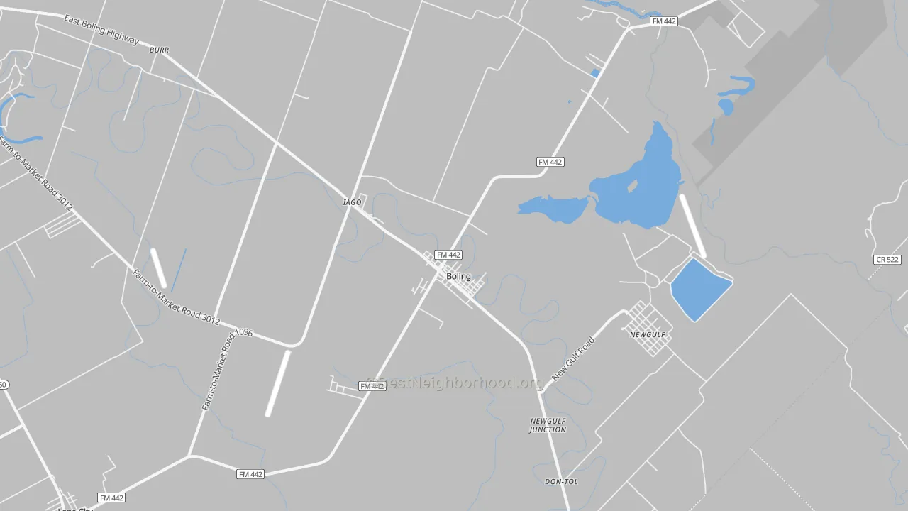Transit Grade map of Boling, TX