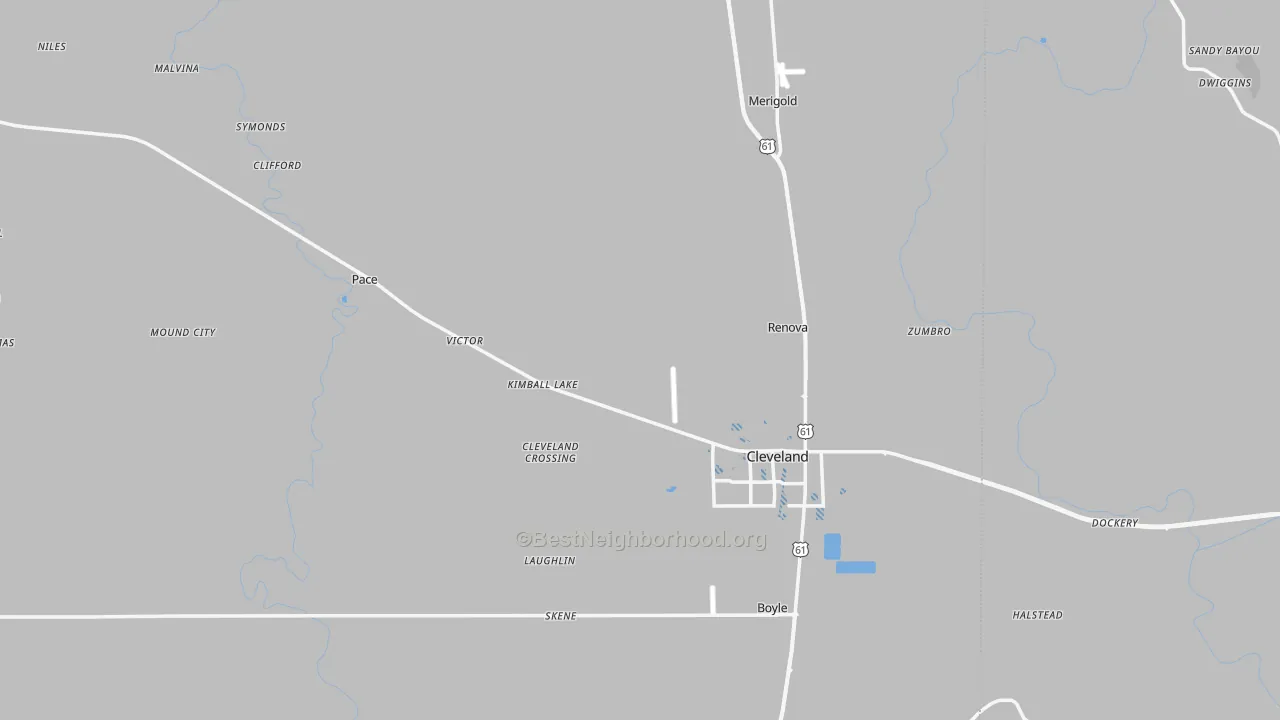 Transit Grade map of Bolivar County, MS