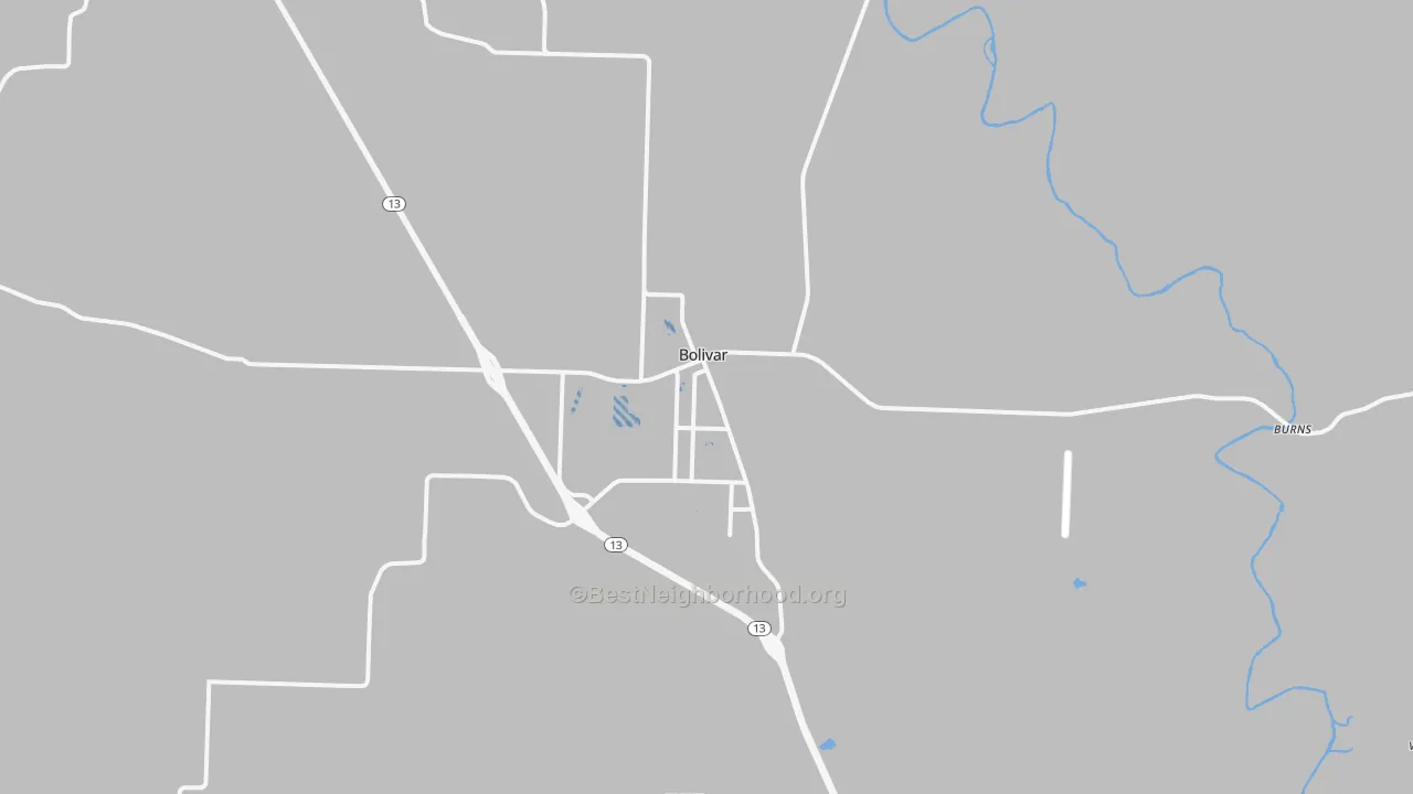 Transit Grade map of Bolivar, MO