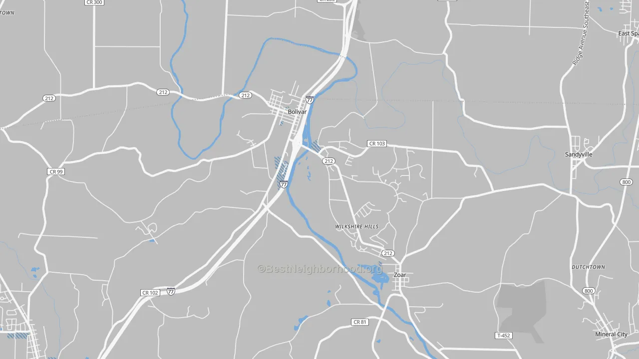 Transit Grade map of Bolivar, OH
