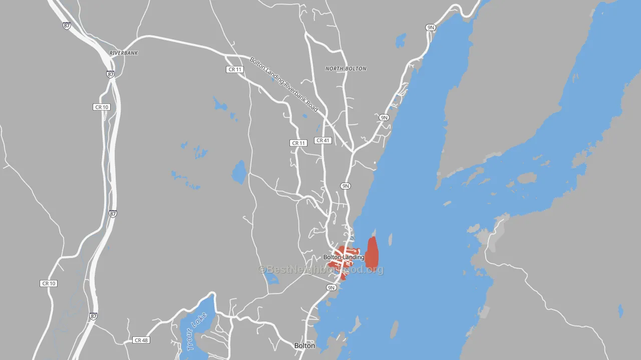 Transit Grade map of Bolton Landing, NY