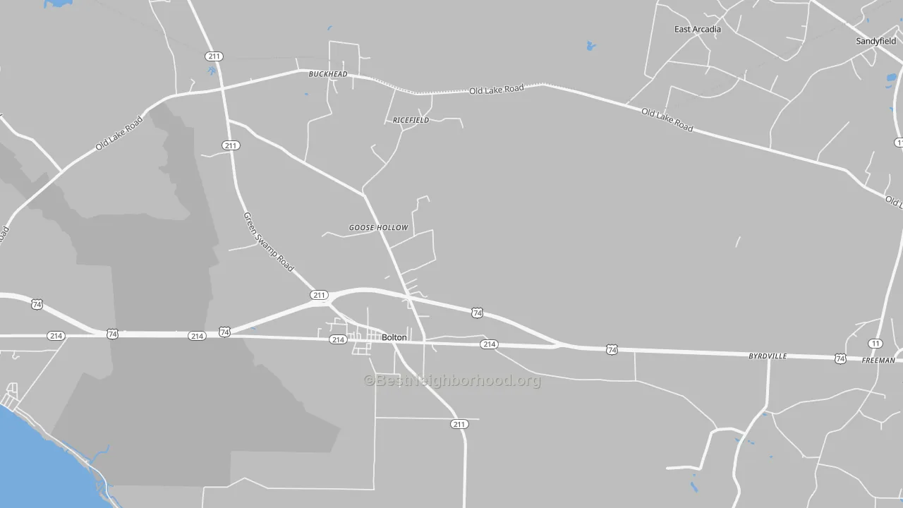 Transit Grade map of Bolton, NC