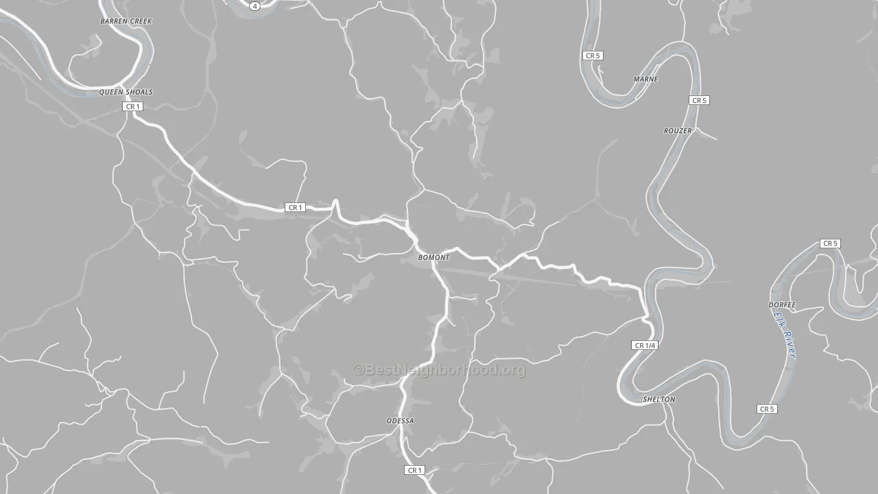Transit Grade map of Bomont, WV