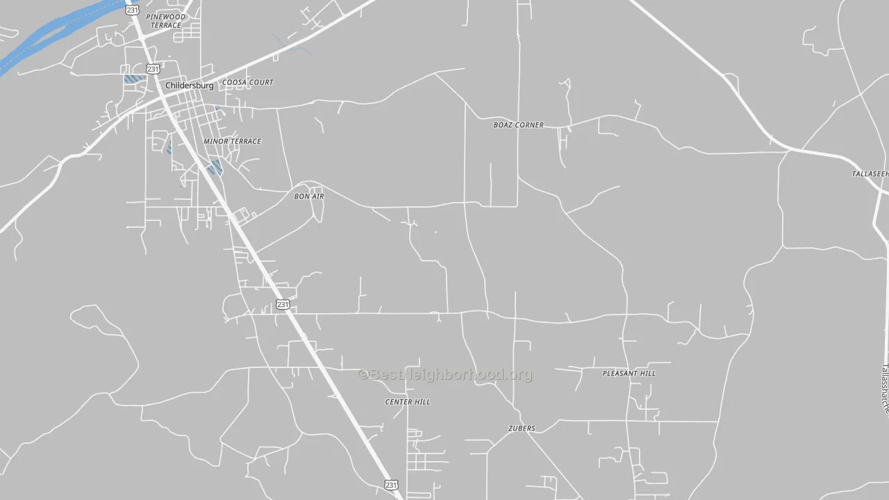 Transit Grade map of Bon Air, AL