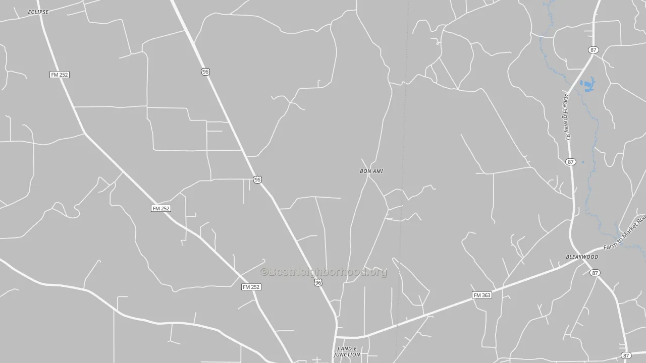 Transit Grade map of Bon Ami, TX