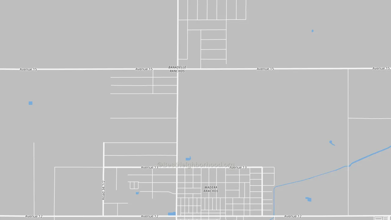 Transit Grade map of Bonadelle Ranchos-Madera Ranchos, CA