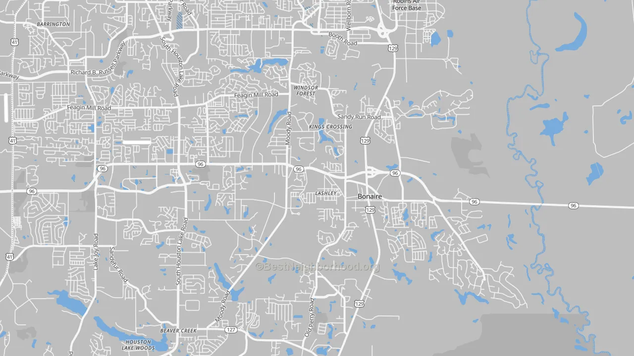 Transit Grade map of Bonaire, GA
