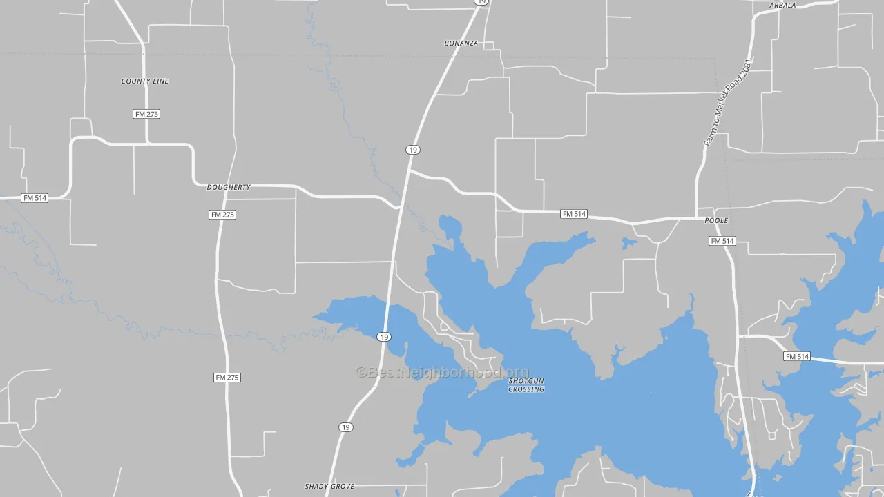 Transit Grade map of Bonanza, TX