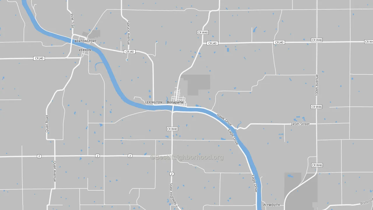 Transit Grade map of Bonaparte, IA