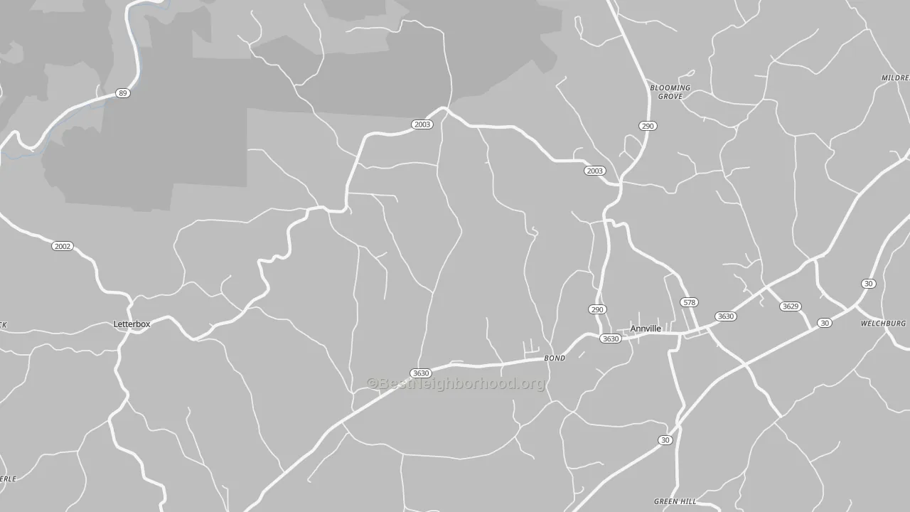 Transit Grade map of Bond, KY
