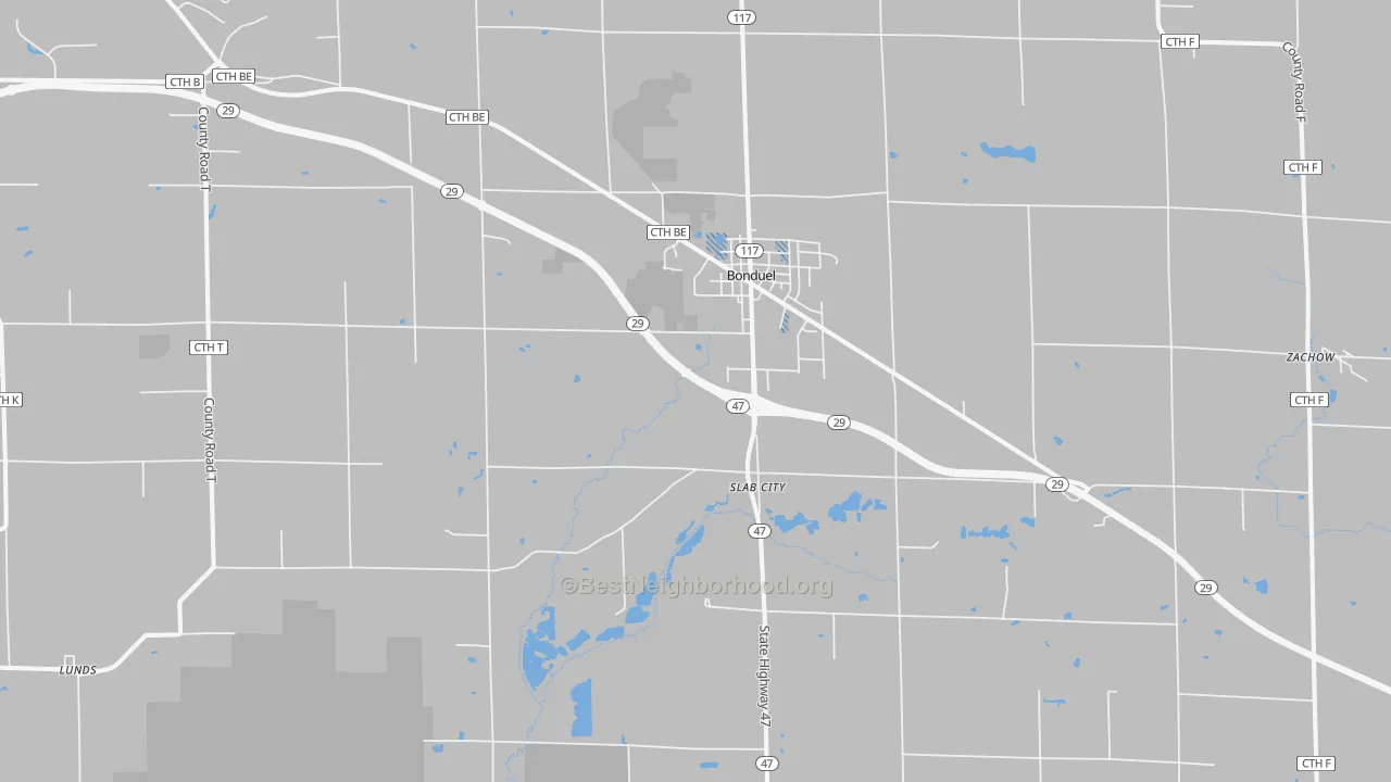Transit Grade map of Bonduel, WI