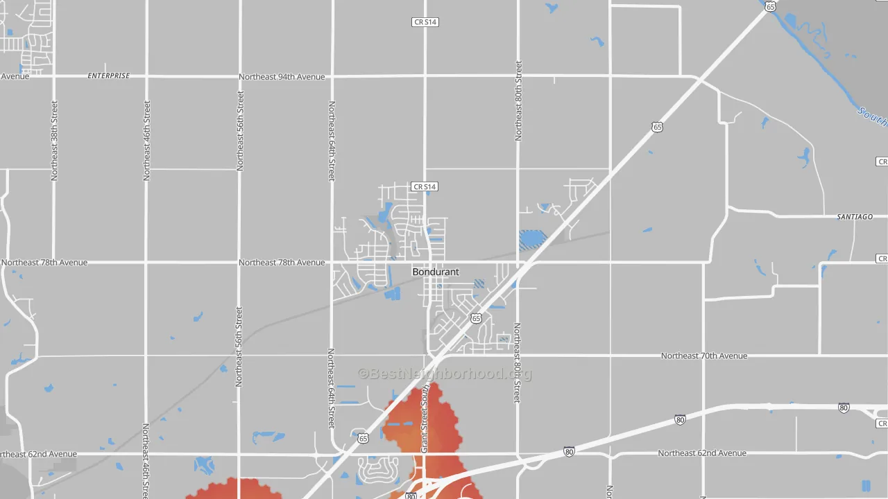 Transit Grade map of Bondurant, IA