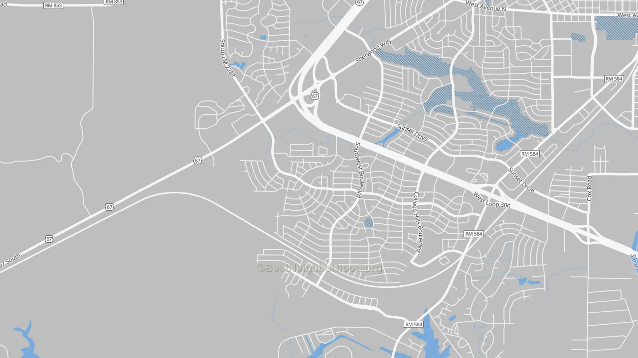 Transit Grade map of Bonham, San Angelo, TX