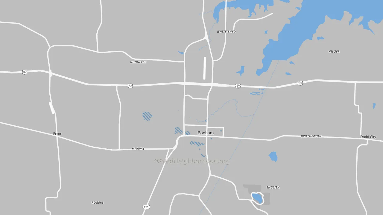 Transit Grade map of Bonham, TX