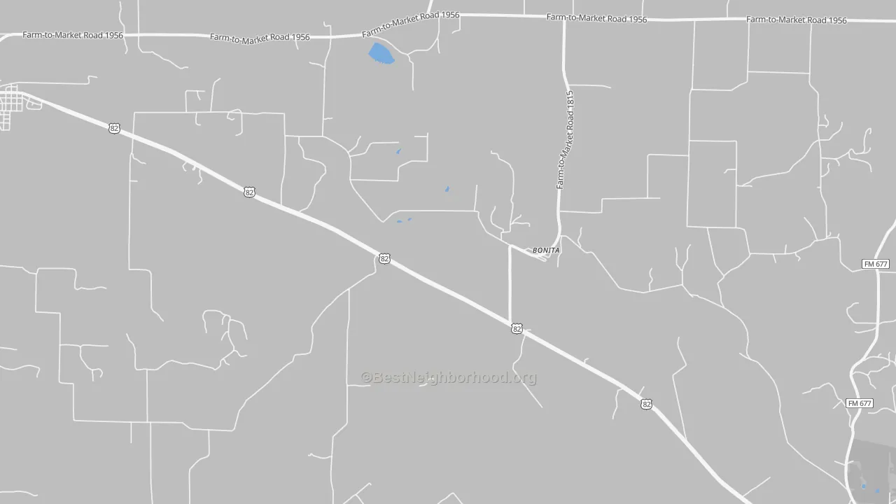 Transit Grade map of Bonita, TX