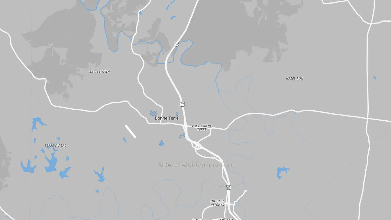 Transit Grade map of Bonne Terre, MO