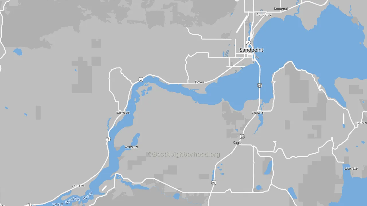 Transit Grade map of Bonner County, ID