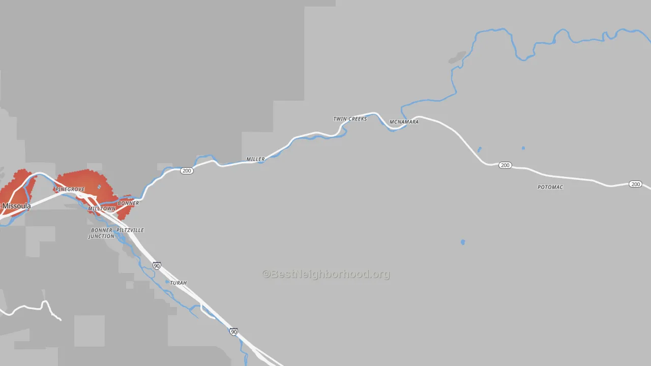 Transit Grade map of Bonner, MT