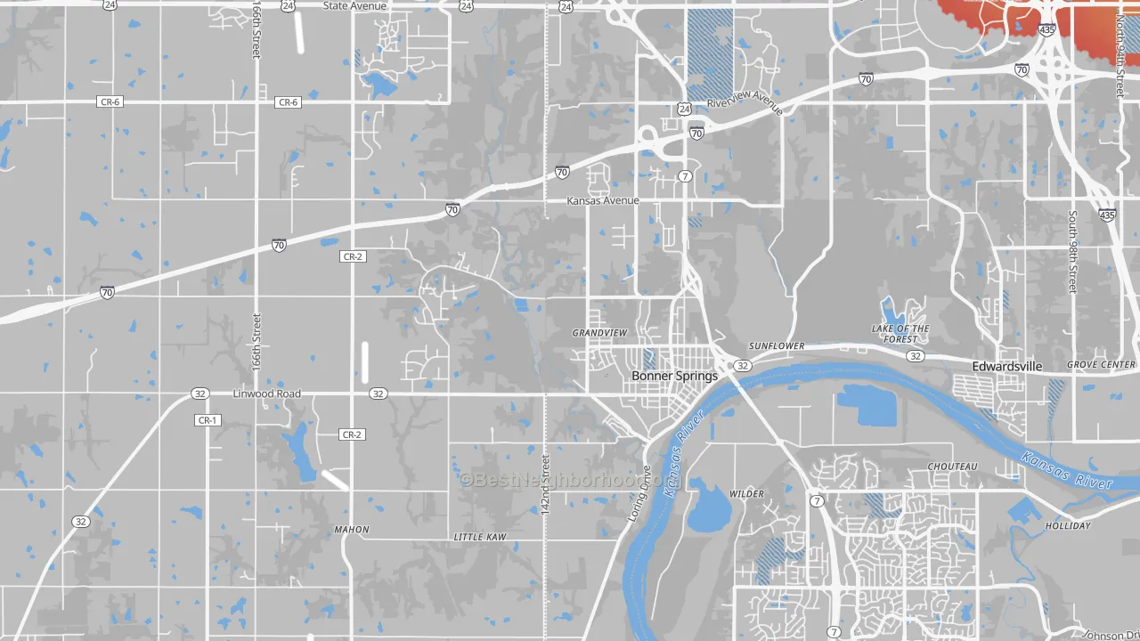 Transit Grade map of Bonner Springs, KS