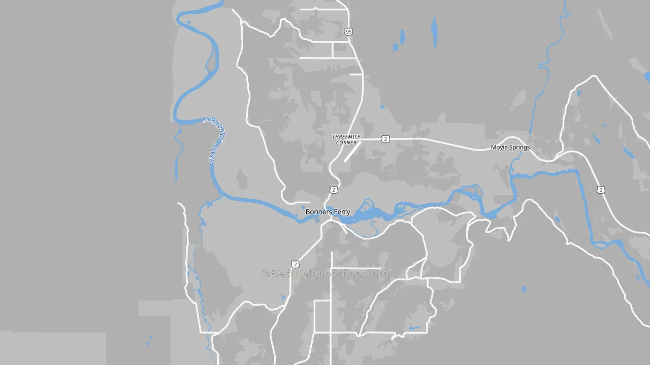 Transit Grade map of Bonners Ferry, ID