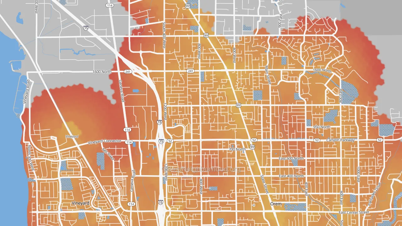 Transit Grade map of Bonneville, Orem, UT