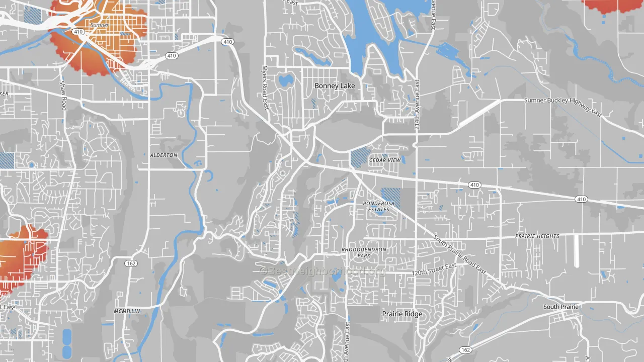Transit Grade map of Bonney Lake, WA