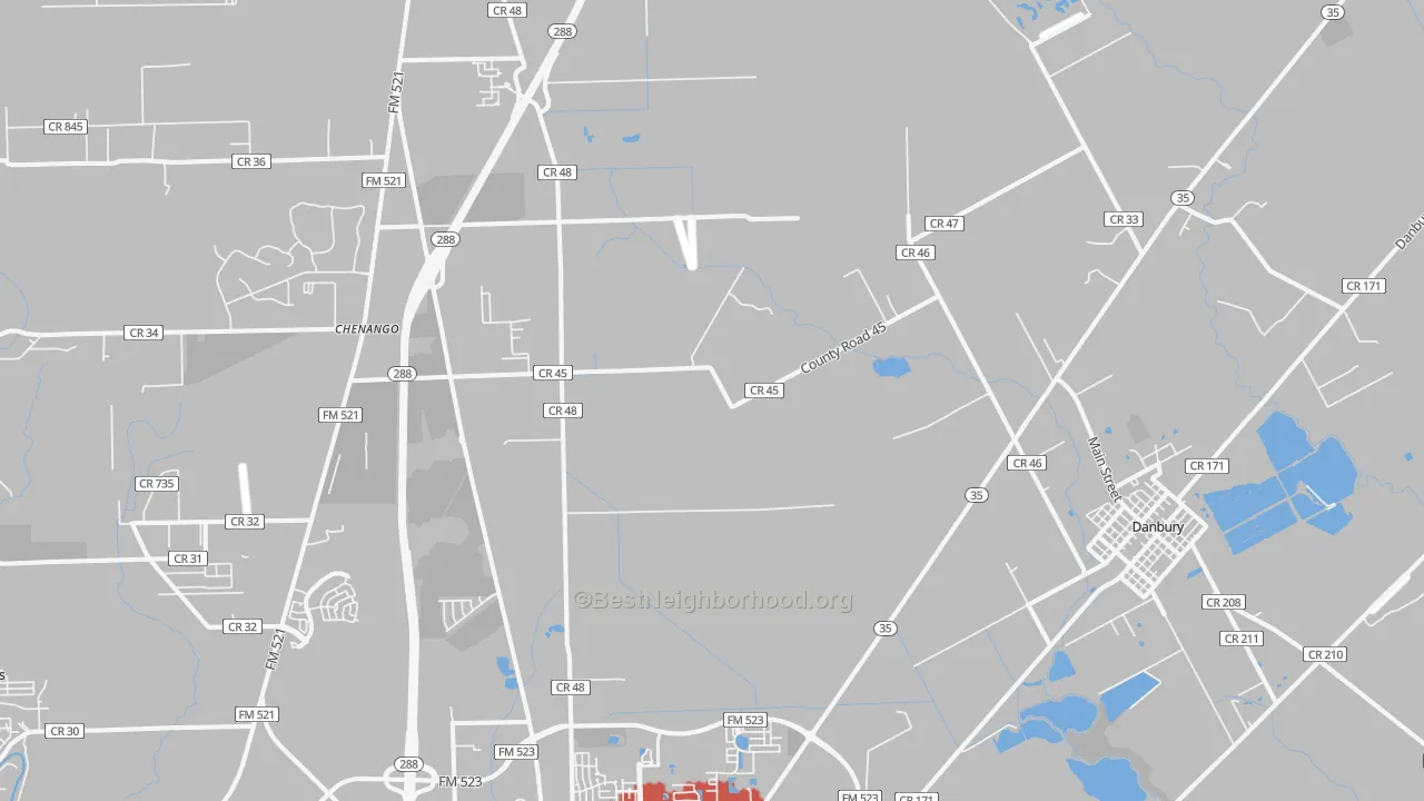 Transit Grade map of Bonney, TX