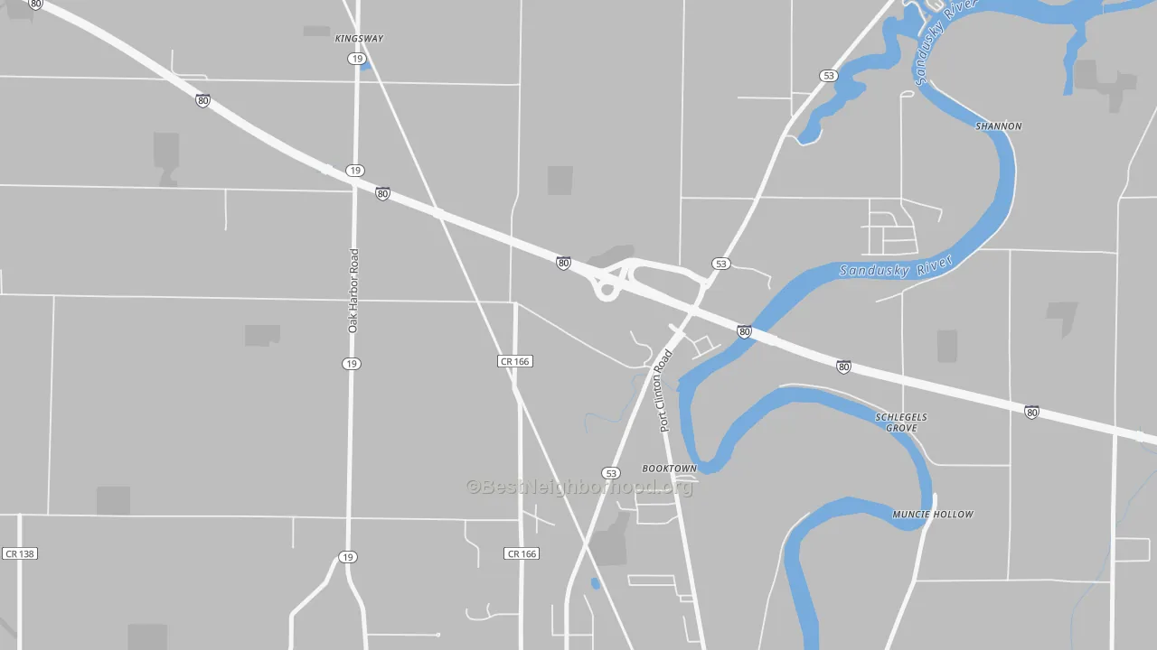 Transit Grade map of Booktown, OH