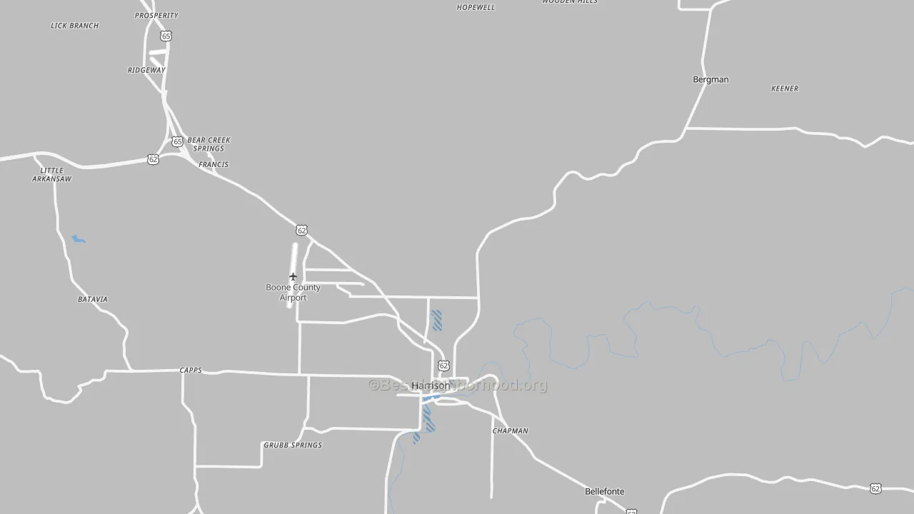 Transit Grade map of Boone County, AR