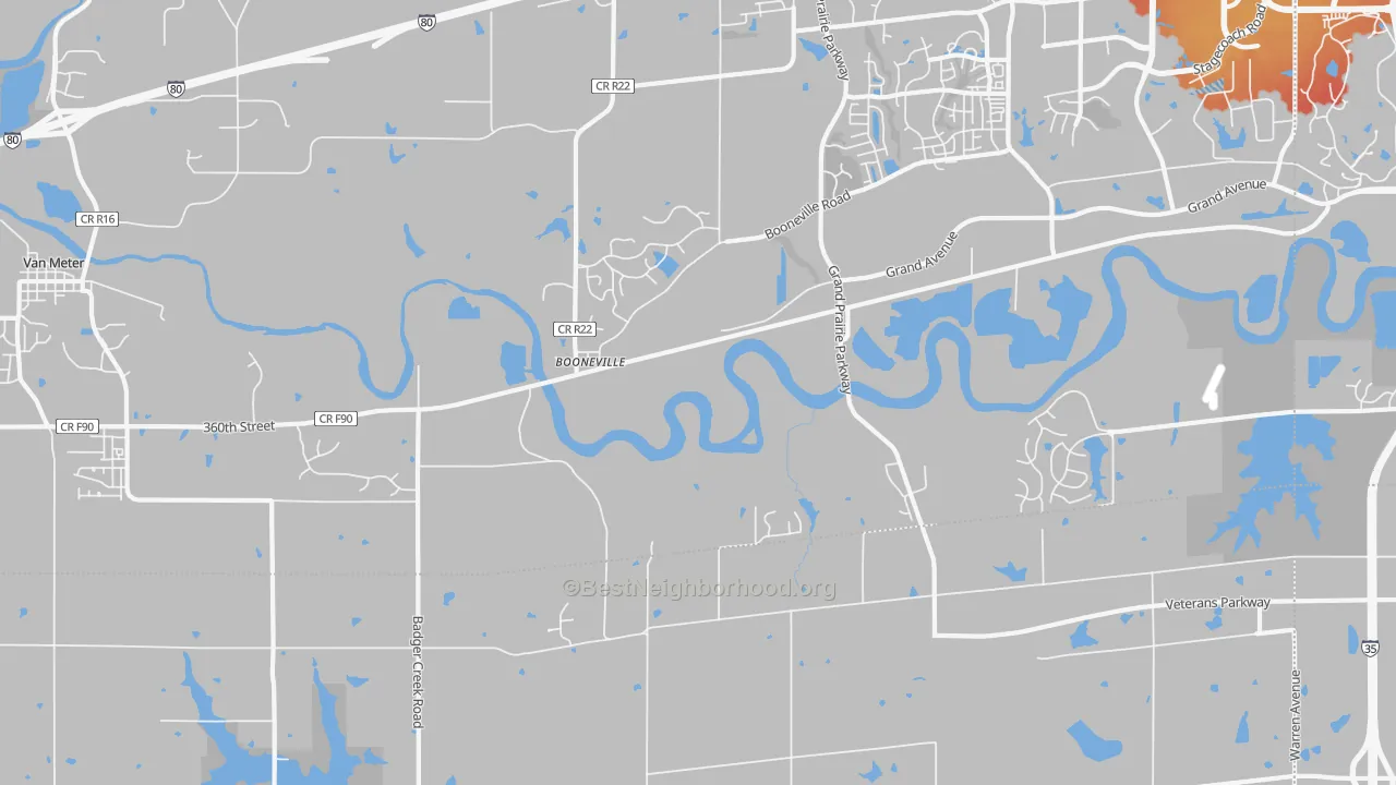 Transit Grade map of Booneville, IA