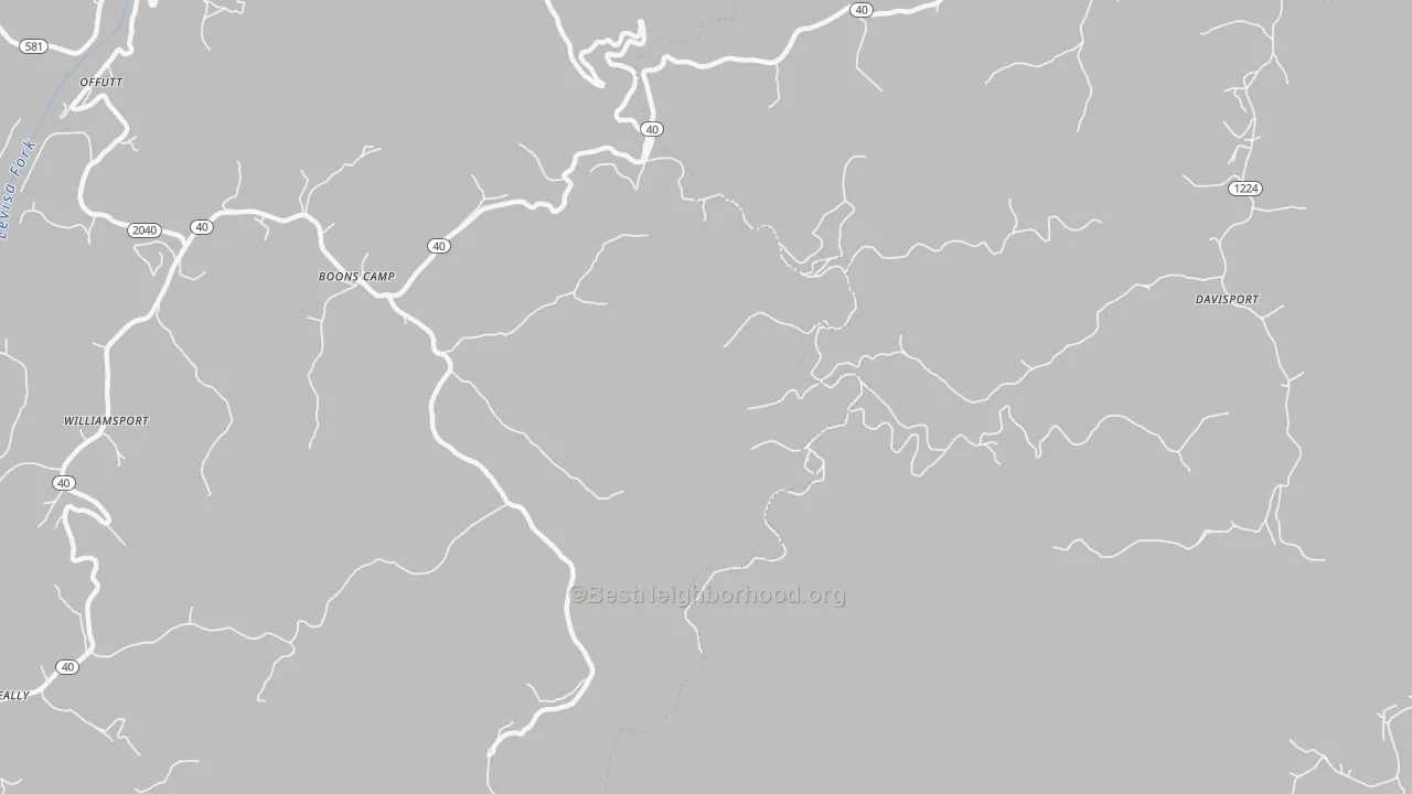 Transit Grade map of Boons Camp, KY