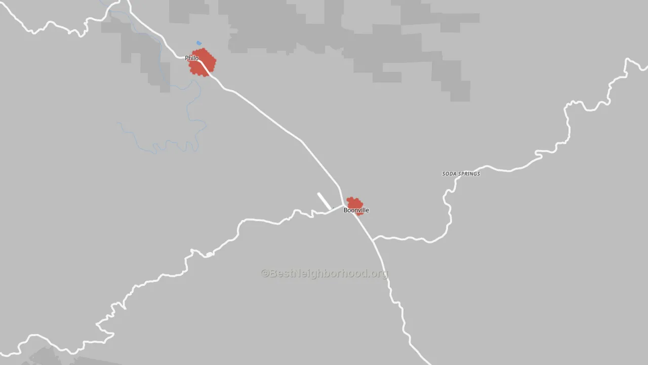 Transit Grade map of Boonville, CA