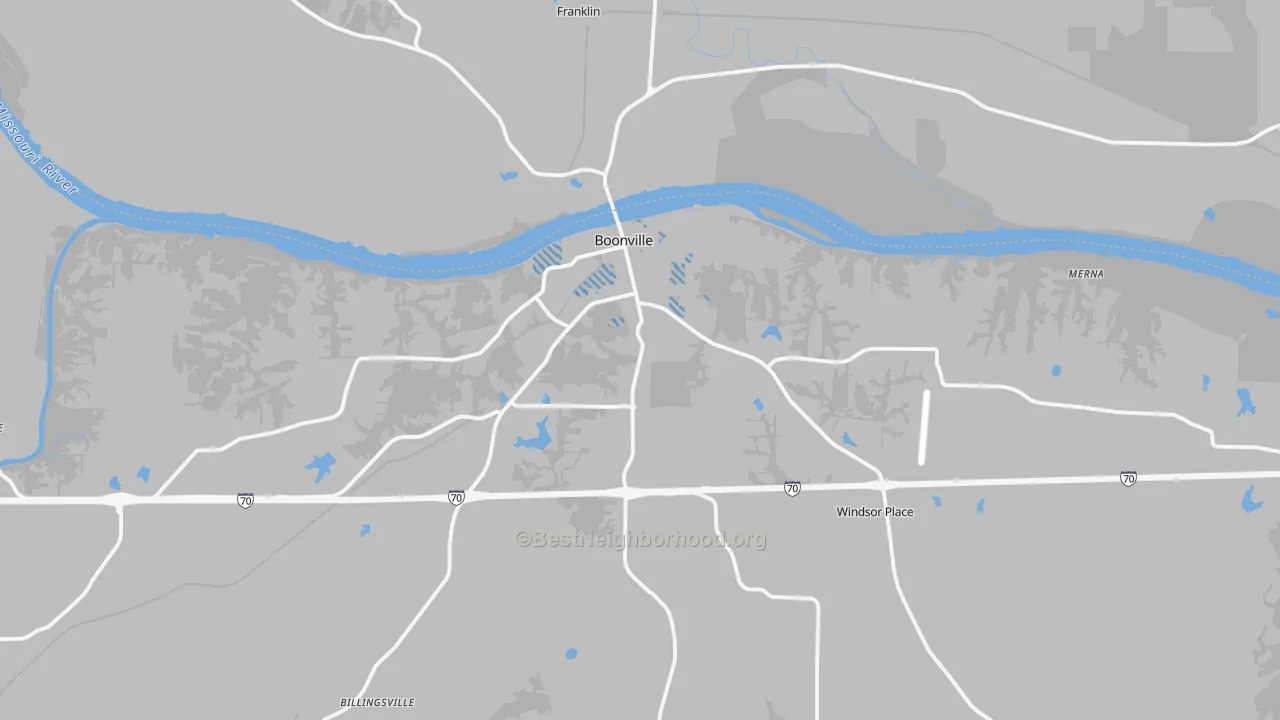Transit Grade map of Boonville, MO