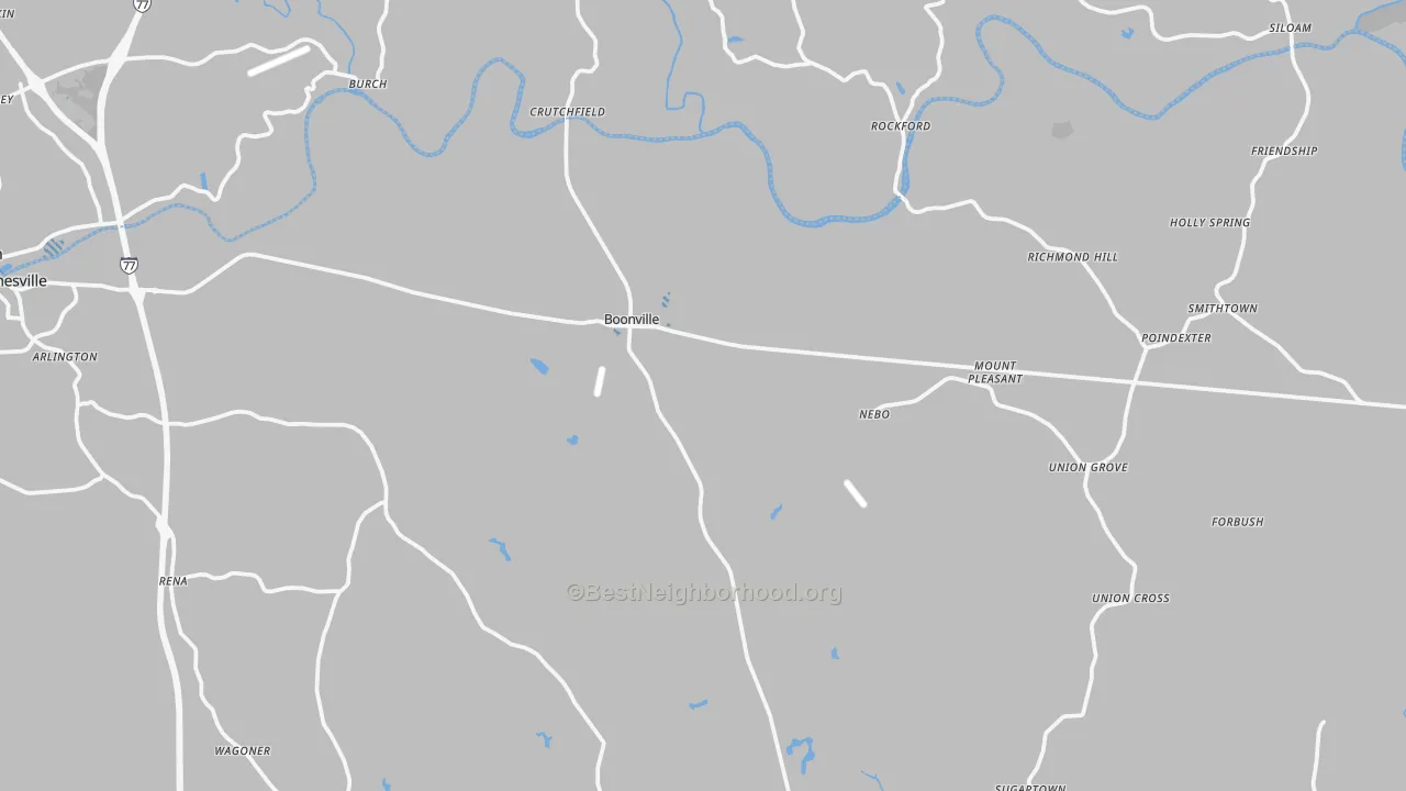Transit Grade map of Boonville, NC