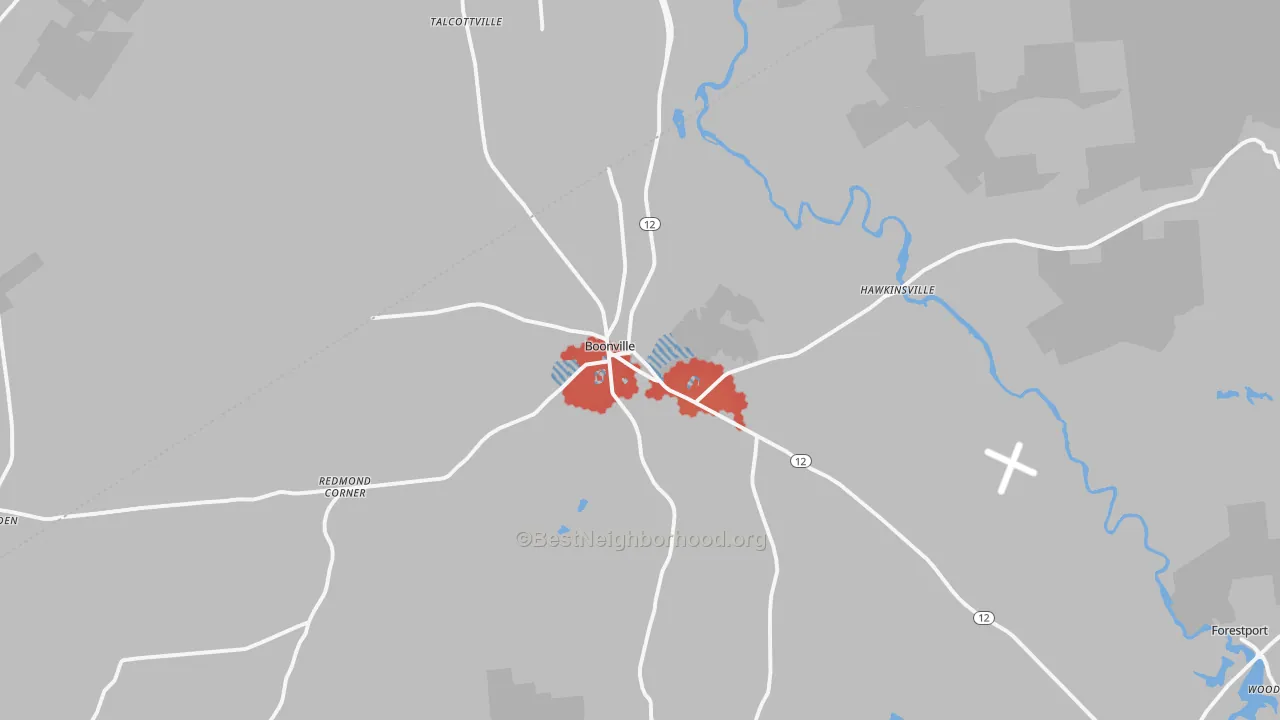 Transit Grade map of Boonville, NY
