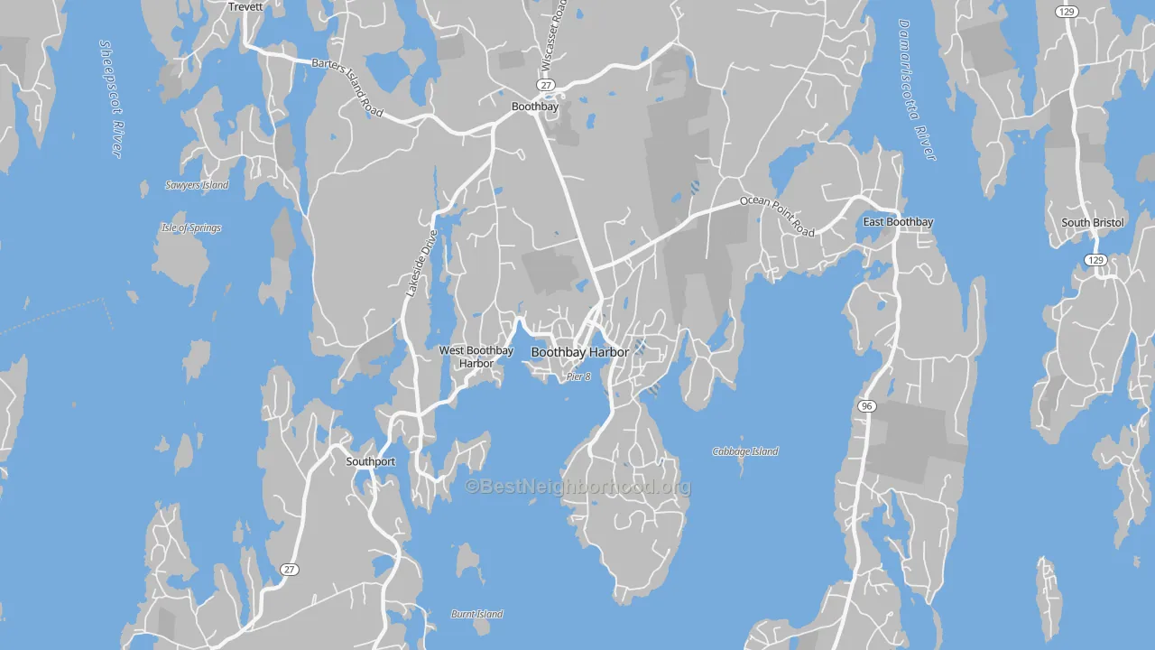 Transit Grade map of Boothbay Harbor, ME