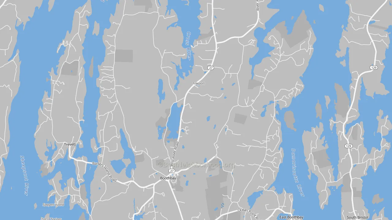 Transit Grade map of Boothbay, ME
