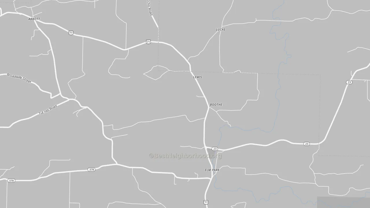 Transit Grade map of Boothe, AR
