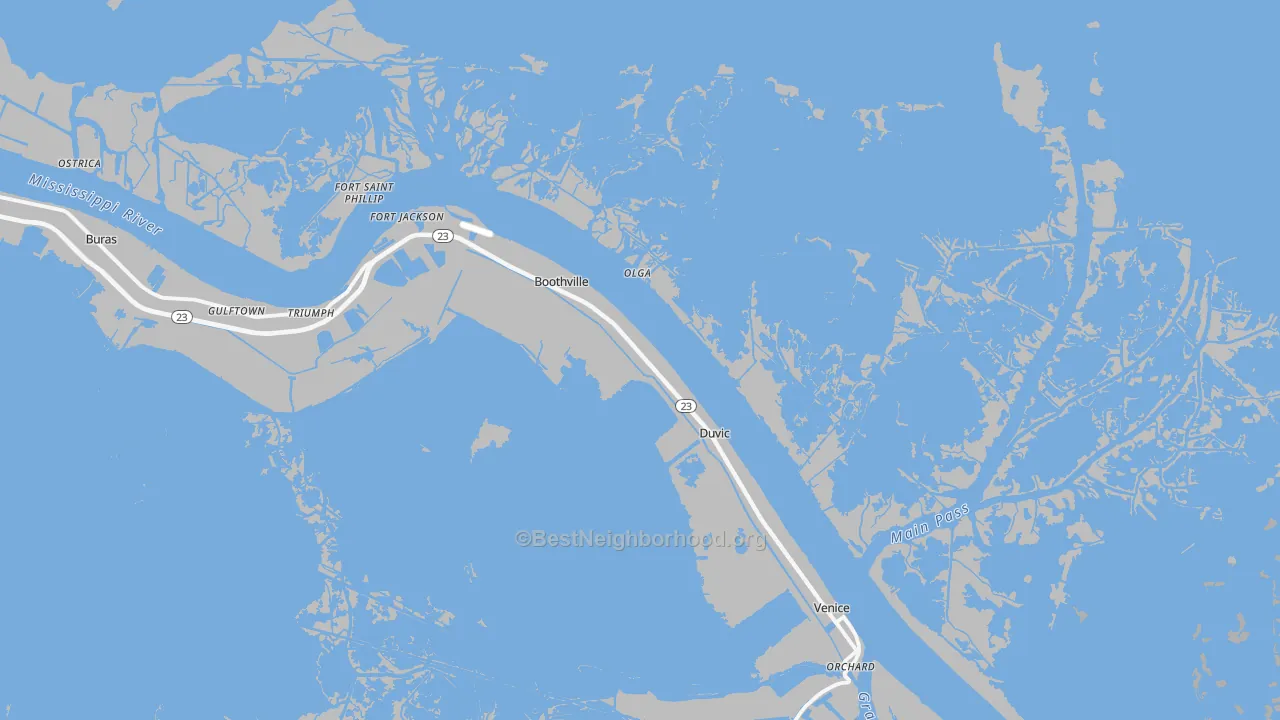 Transit Grade map of Boothville, LA
