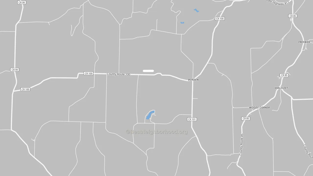 Transit Grade map of Borden, NY