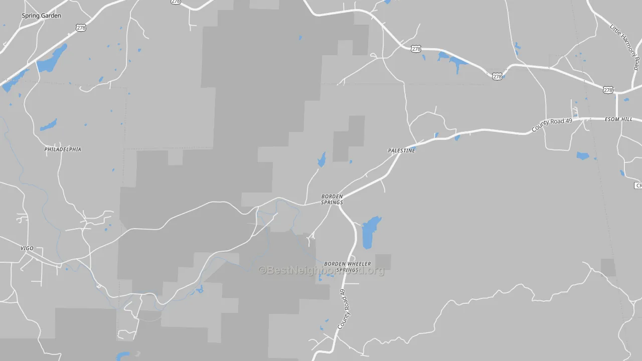 Transit Grade map of Borden Wheeler Springs, AL