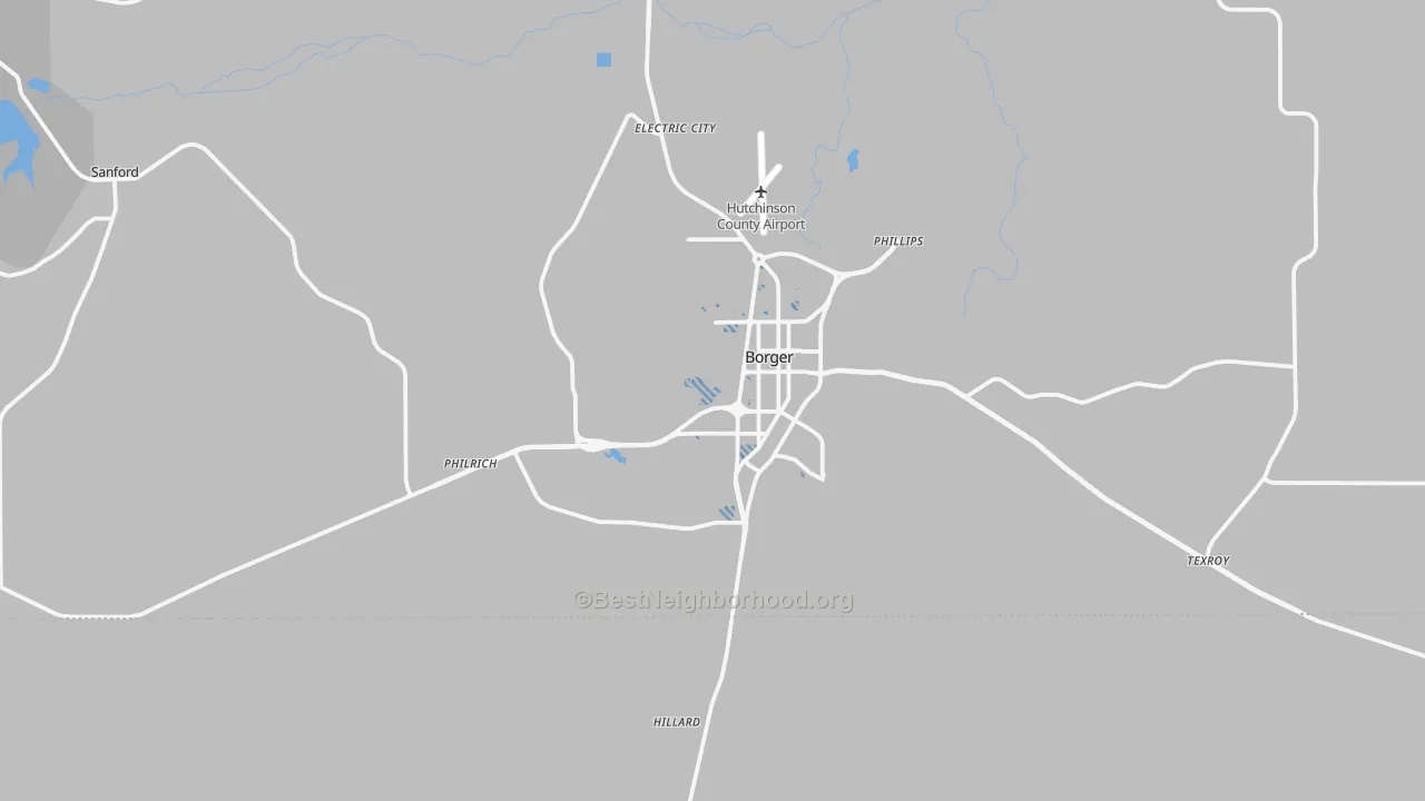Transit Grade map of Borger, TX