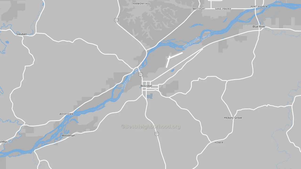 Transit Grade map of Boscobel, WI