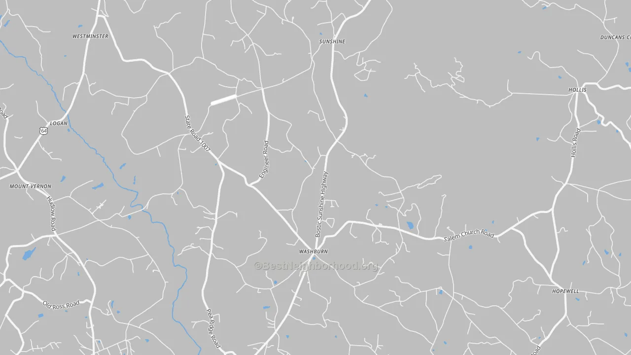 Transit Grade map of Bostic, NC