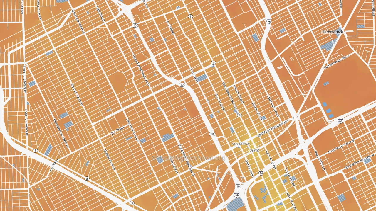 Transit Grade map of Boston Edison, Detroit, MI