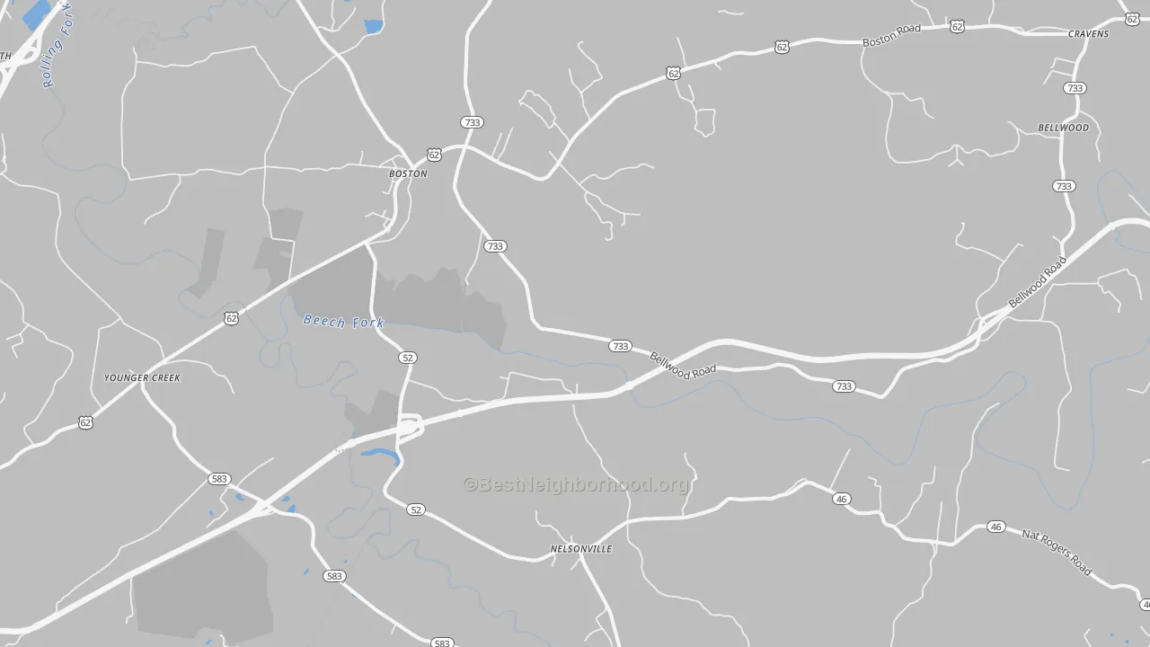 Transit Grade map of Boston, KY