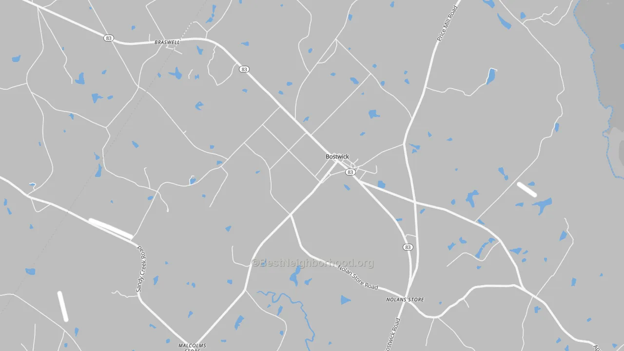Transit Grade map of Bostwick, GA