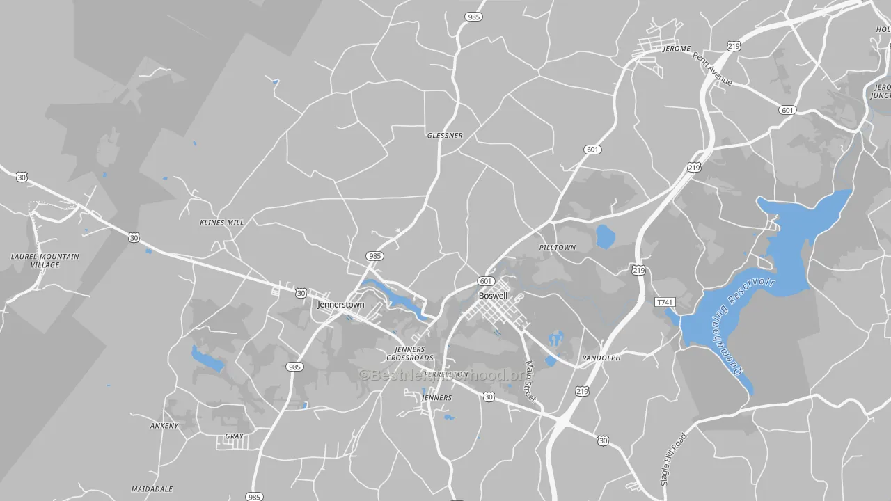 Transit Grade map of Boswell, PA